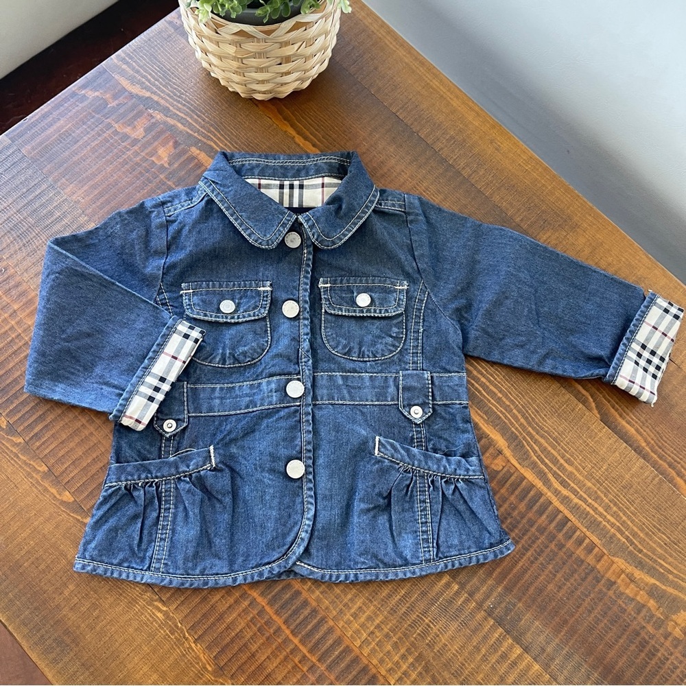 Vest jacket denim jean 6/9 months Burberry